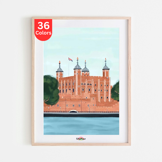 Tower of London Scene | Paint by Numbers Kit | DIY Historic Landmark Art | Ideal Gift for UK Lovers