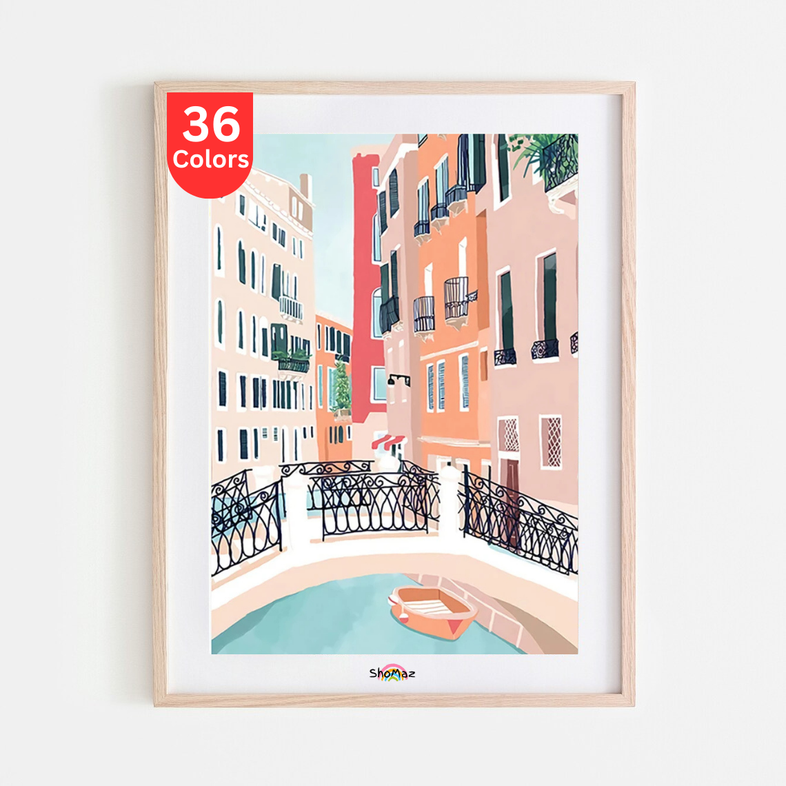 Venetian Canal Bridge | Paint by Numbers Kit | DIY Italy Cityscape Art | Romantic Gift Idea