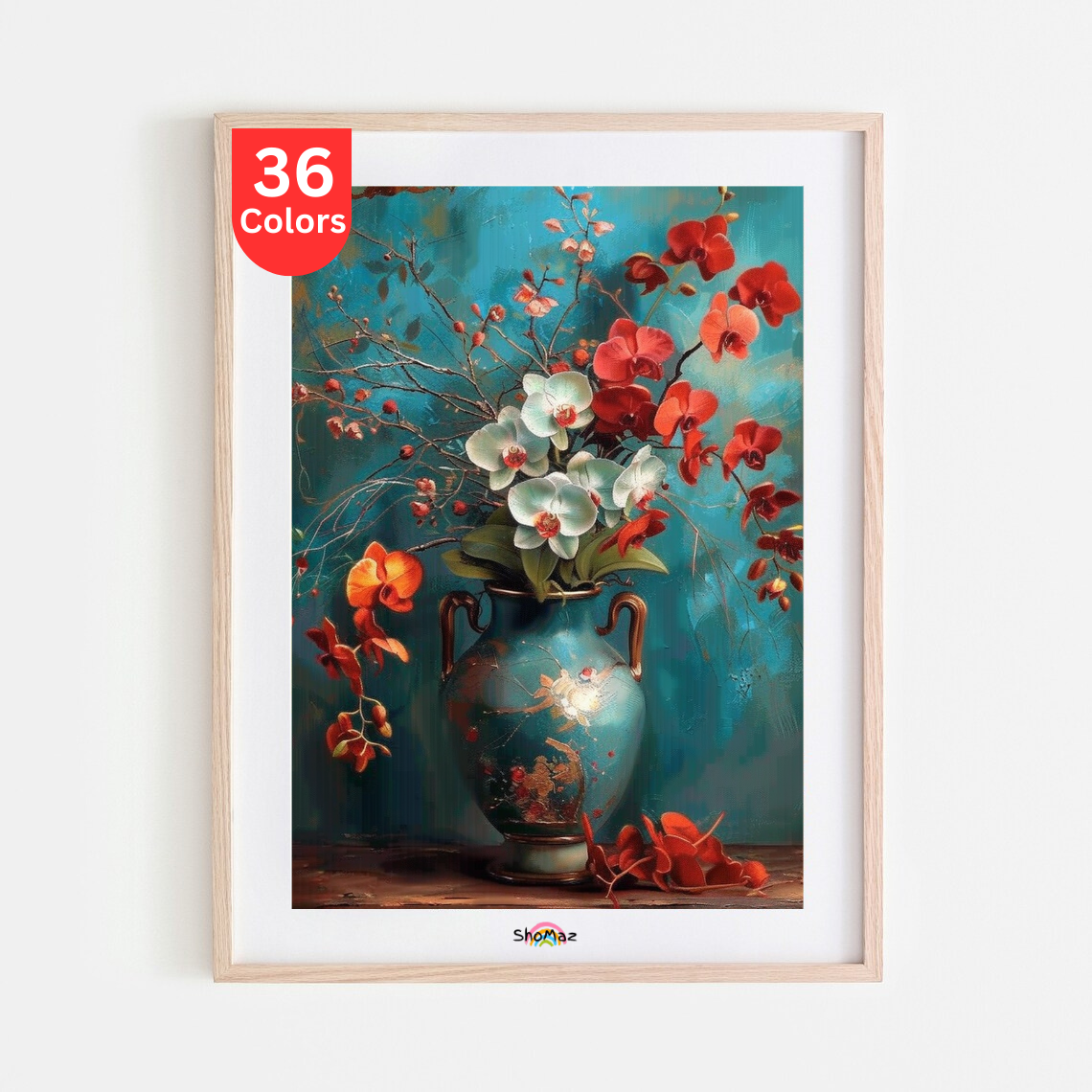 Orchid Bloom in Antique Vase | Paint by Numbers Kit | DIY Home Decor | Gift for Floral Art Lovers