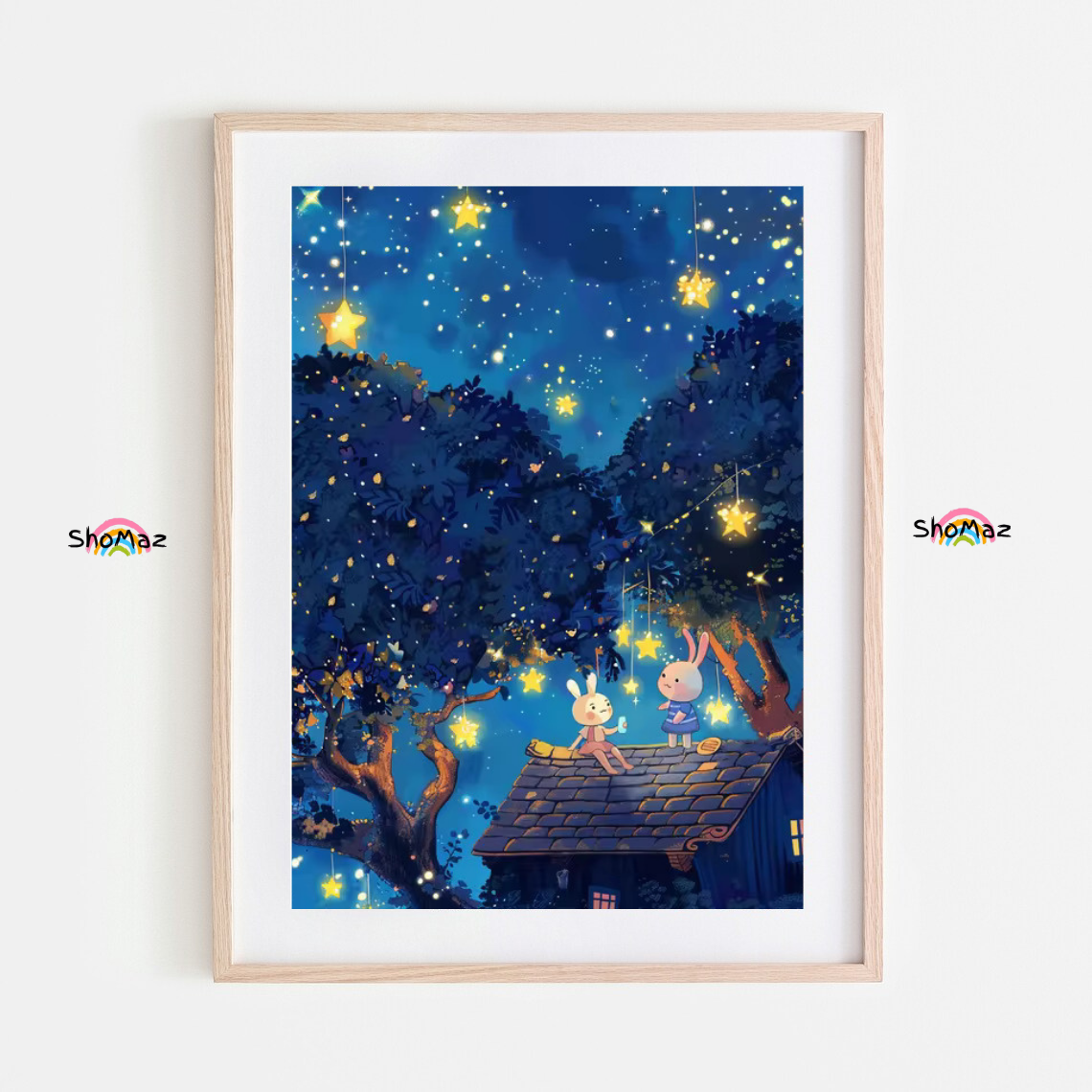 Nighttime Magic with Stars and Friends - Paint by Numbers Delight