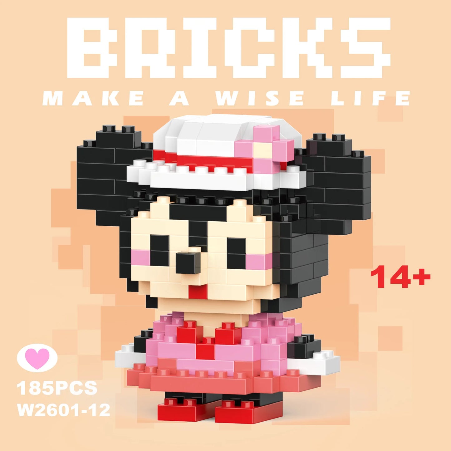 Minnie Mouse Pink Dress Mini Bricks Toy