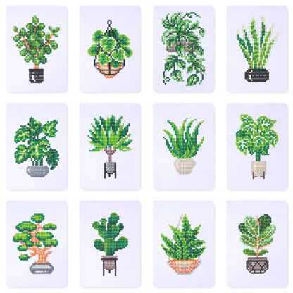 Mini Diamonds Painting 12 sets - Houseplants Edition