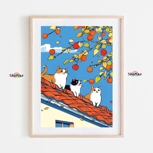 Charming Cats and Citrus Tree - Paint by Numbers