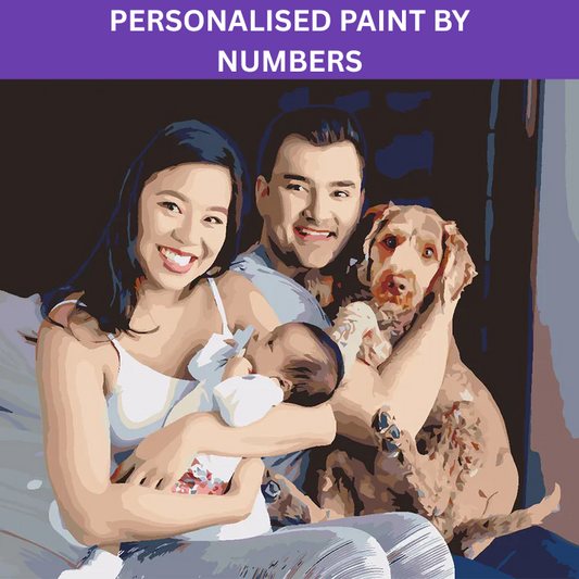 personalised paint by numbers kit.