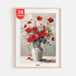 Abstract Red Poppies in Vase Paint by Numbers Kit