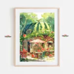 Charming Watermelon Themed Cottage Paint by Numbers Kit Charming Watermelon-Themed Cottage Paint by Numbers Kit