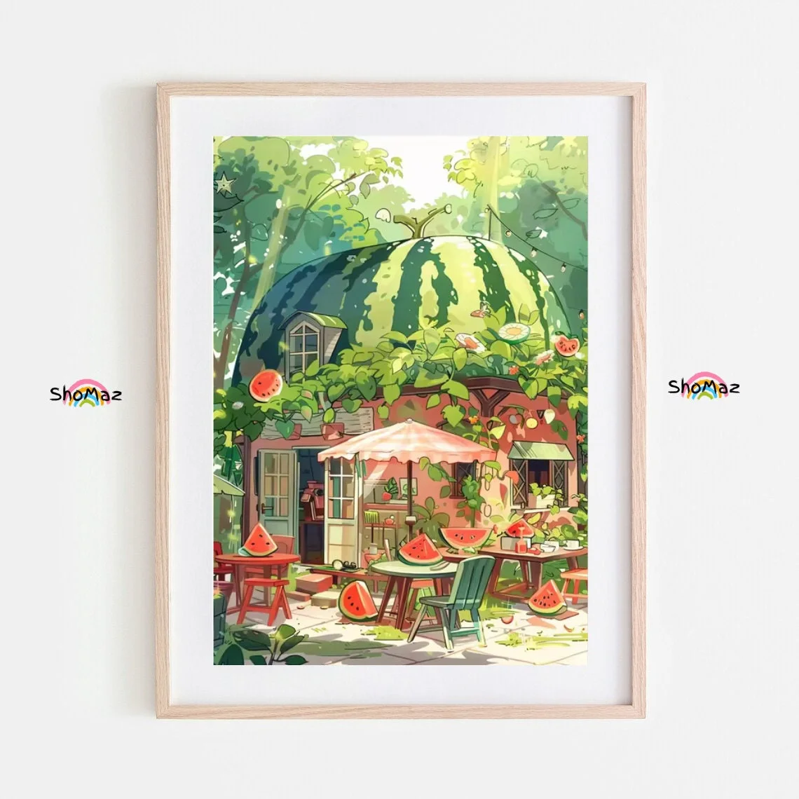 Charming Watermelon-Themed Cottage Paint by Numbers Kit Charming Watermelon-Themed Cottage Paint by Numbers Kit