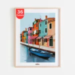 Colorful Canal Scene Paint by Numbers Kit