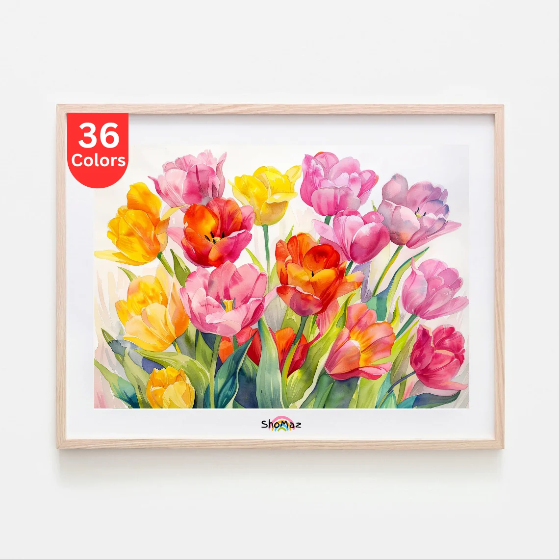 Colorful Tulip Bouquet Paint by Numbers Kit for Adults