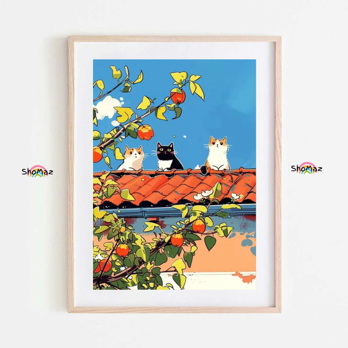 Cozy Cats on a Red Roof Paint by Numbers Kit