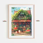 Cozy Watermelon Market Cottage Paint by Numbers Kit