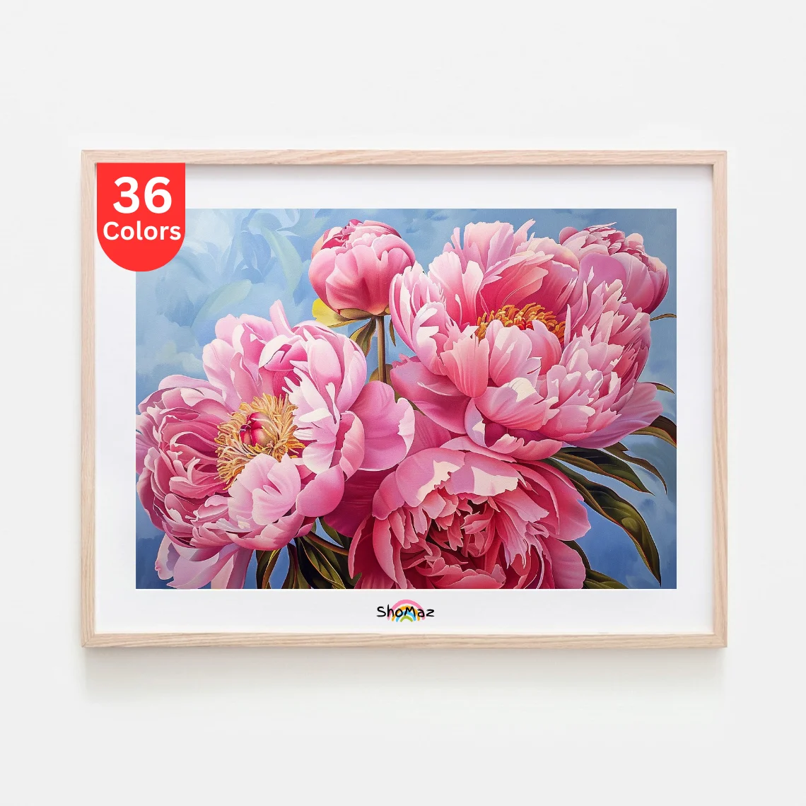 Elegant Pink Peonies Paint by Numbers Kit