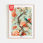 Floral and Bird Scene Paint by Numbers Kit Floral and Bird Scene Paint by Numbers Kit