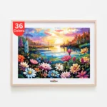 Lakeside Sunset with Flowers Paint by Numbers Kit Lakeside Sunset with Flowers Paint by Numbers Kit