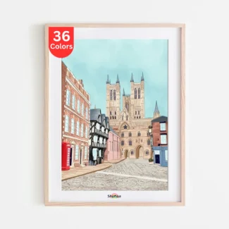 Lincoln Cathedral Historic Street Paint by Numbers