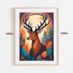 Majestic Deer in Autumn Leaves Paint by Numbers Kit
