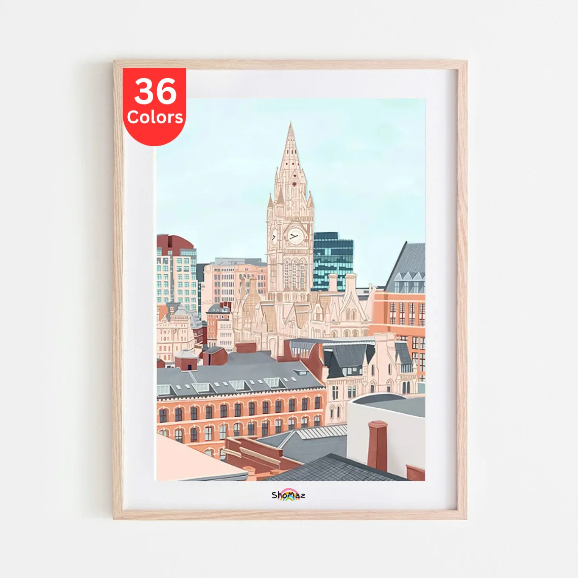 Manchester City Skyline Paint by Numbers Kit Manchester City Skyline Paint by Numbers Kit