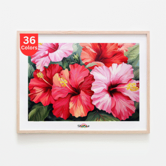 Vibrant Hibiscus Flowers Paint by Numbers Kits