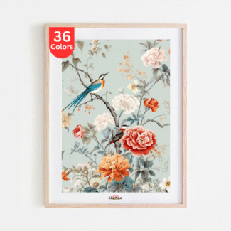 Pastel Floral and Bird Paint by Numbers Kit