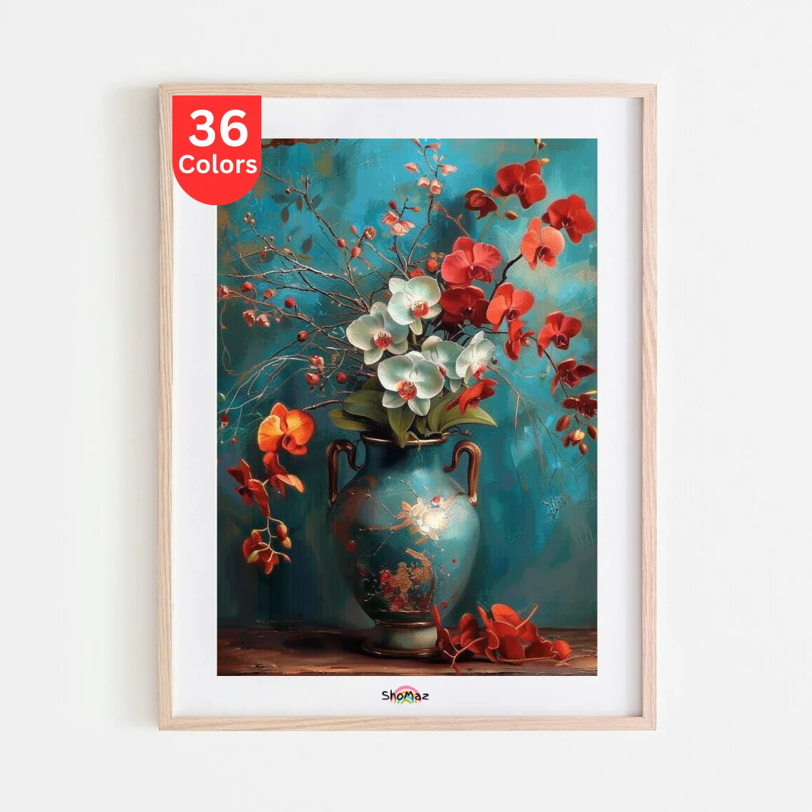 Orchid Bloom in Antique Vase Paint by Numbers Kit