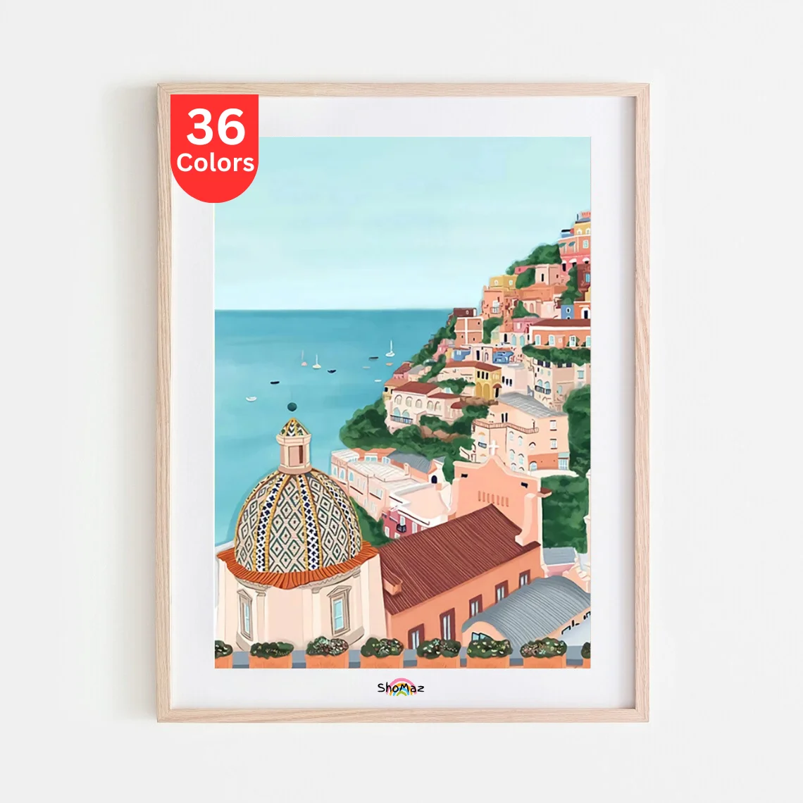 Positano Coastal View Paint by Numbers Kit