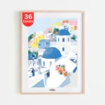 Santorini White and Blue Domes Paint by Numbers Kit