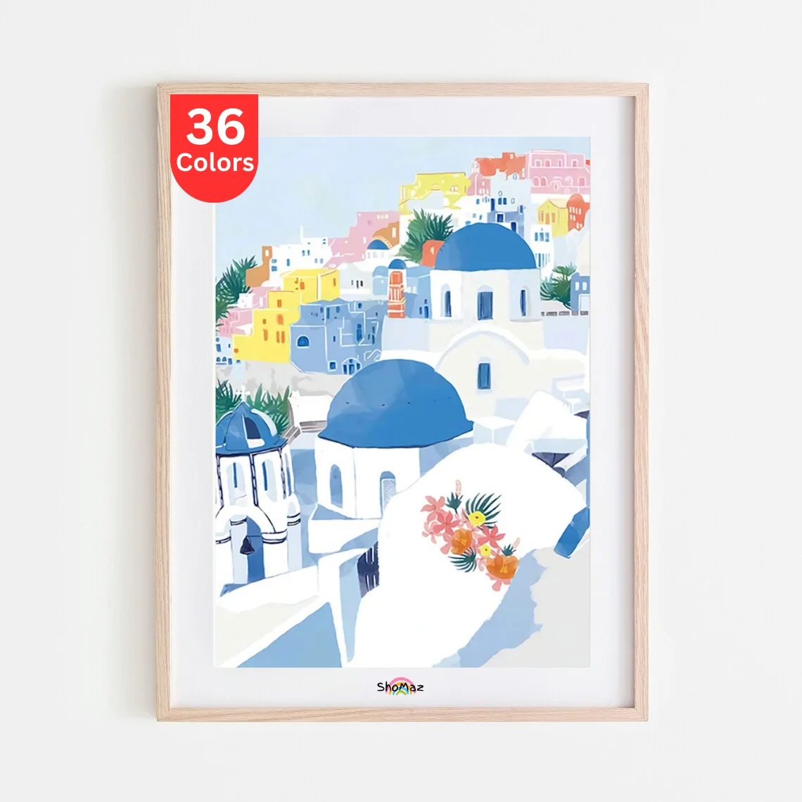 Santorini White and Blue Domes Paint by Numbers Kit