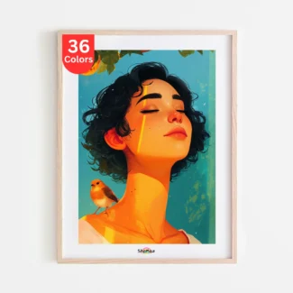 Serene Woman and Bird Paint by Numbers Kit