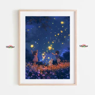 Starry Night Adventure with Bunnies – Whimsical Paint by Numbers