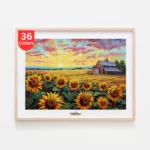 Sunflower Field at Sunrise Paint by Numbers Kit