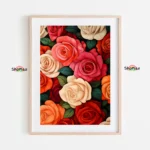 Vibrant Roses on Black Background Paint