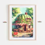 Whimsical Watermelon Cottage Paint by Numbers Kit – Summer Garden Cafe