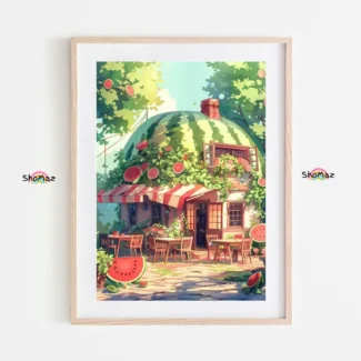Whimsical Watermelon Cottage Paint by Numbers Kit – Summer Garden Cafe