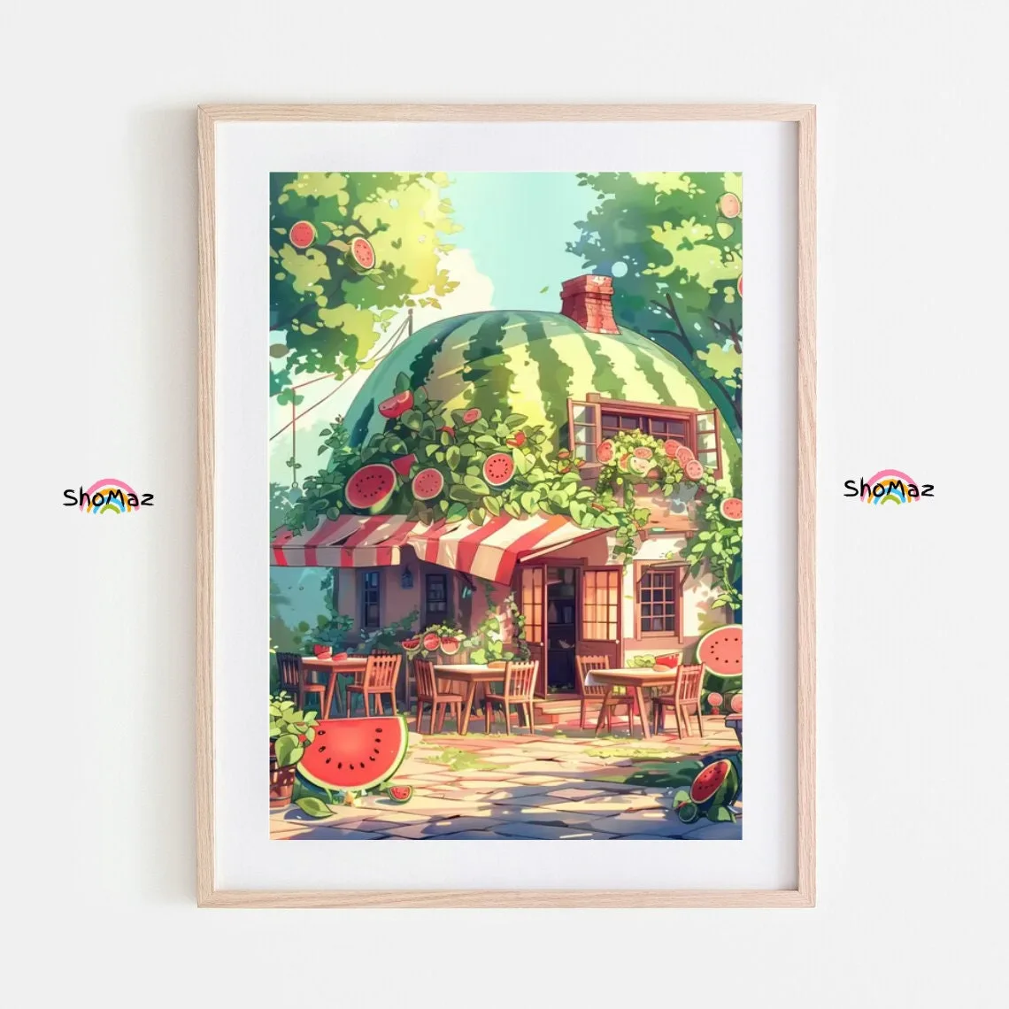 Whimsical Watermelon Cottage Paint by Numbers Kit – Summer Garden Cafe